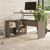 Bush Furniture Cabot 52W 3 Position Sit to Stand Corner Desk with Shelves Ash Gray - WC31216