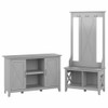 Bush Furniture Key West Entryway Storage Set with Hall Tree, Shoe Bench and 2 Door Cabinet -KWS054CG