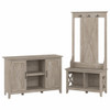 Bush Furniture Entryway Storage Set with Hall Tree, Shoe Bench and 2 Door Cabinet - KWS054WG