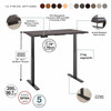 Move 40 Series by Bush Business Furniture 48W x 24D Electric Height Adjustable Standing Desk in Storm Gray - M4S4824SGBK