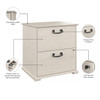 Bush Furniture Homestead 2 Drawer Accent Cabinet Linen White - HOF129LW-Z