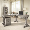 Bush Furniture Homestead 60W L Desk with Mobile Ped Driftwood Gray - HOT002DG