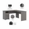 Bush Furniture Cabot Collection 60W L Shaped Computer Desk with Drawers Modern Gray - CAB044MG