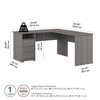 Bush Furniture Cabot Collection 60W L Shaped Computer Desk with Drawers Modern Gray - CAB044MG