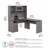 Bush Furniture Cabot Collection 60W 3 Position Sit to Stand L Shaped Desk with Hutch Modern Gray - CAB045MG