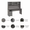 Bush Furniture Cabot Collection 72W Single Pedestal Desk and Hutch Modern Gray - CAB049MG