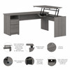 Bush Furniture Cabot Collection 72W L Shaped 3 Position Sit to Stand Desk Modern Gray - CAB050MG