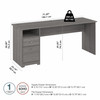 Bush Furniture 72W Single Pedestal Desk Modern Gray - WC31372