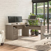 Bush Furniture Cabot Collection 60W L Shaped Computer Desk with Drawers Ash Gray - CAB043AG