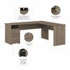 Bush Furniture Cabot Collection 72W L Shaped Computer Desk with Drawers Ash Gray - CAB051AG