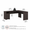 Bush Furniture Cabot Collection 72W L Shaped Computer Desk with Drawers Heather Gray - CAB051HRG