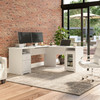 Bush Furniture Cabot Collection 72W L Shaped Computer Desk with Storage White - CAB072WHN