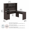 Bush Furniture Cabot Collection 72W L Shaped Computer Desk with Hutch and Drawers Heather Gray - CAB053HRG