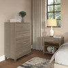 Bush Furniture 4 Drawer Chest and Nightstand Ash Gray - SET034AG