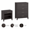 Bush Furniture 4 Drawer Chest and Nightstand Storm Gray - SET034SG