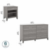 Bush Furniture 6 Drawer Dresser and Nightstand Platinum Gray - SET035PG