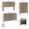 Bush Furniture Full/Queen Headboard with Dressers and Nightstands Ash Gray - SET036AG