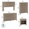 Bush Furniture Full/Queen Headboard with Dressers and Nightstands Fresh Walnut - SET036FW