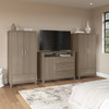 Bush Furniture Somerset Armoire Cabinets and Media Chest Ash Gray - SET038AG