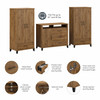 Bush Furniture Somerset Armoire Cabinets and Media Chest Fresh Walnut - SET038FW