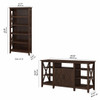 Bush Furniture Key West Tall TV Stand with a Set of 2 Bookcases Bing Cherry - KWS027BC Bush Furniture Key West Tall TV Stand with a Set of 2 Bookcases Bing Cherry - KWS027BC
