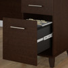 Bush Furniture Somerset 60W L Shaped Desk w Hutch w Lateral File Cabinet Mocha Cherry - SET008MR