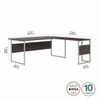 Bush Business Furniture Hybrid 72W x 36D L Shaped Table Desk In Storm Gray - HYB025SG