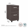 Bush Furniture Hybrid 2 Drawer Mobile File Cabinet Assembled In Storm Gray - HYF116SGSU-Z