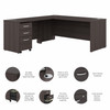 Bush Business Furniture Studio C 72W L Shaped Desk with Mobile File Cabinet In Storm Gray - STC063SGSU