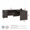 Bush Business Furniture Studio C 72W L-Shaped Bow Front Desk with 3 Drawer Mobile File Cabinet In Storm Gray - STC067SGSU