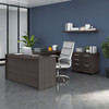 Bush Business Furniture Studio C 60W x 43D Right Hand L-Bow Desk with Mobile File Cabinets In Storm Gray - STC074SGSU