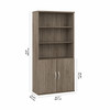 Bush Business Furniture Hybrid Tall 5 Shelf Bookcase with Doors In Modern Hickory - HYB024MH