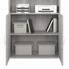 Bush Business Furniture Hybrid Tall 5 Shelf Bookcase with Doors In Platinum Gray - HYB024PG