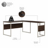 Bush Business Furniture Hybrid 60W x 30D L Shaped Table Desk with Mobile File Cabinet In Black Walnut - HYB029BWSU