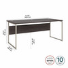 Bush Furniture Hybrid 72W x 36D Computer Table Desk In Storm Gray - HYD172SG