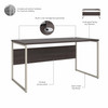 Bush Furniture Hybrid 60W x 30D Computer Table Desk In Storm Gray - HYD360SG