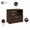 Bush Business Furniture Hybrid Office Storage Cabinet with Drawers and Shelves in Black Walnut - HYF130BWSU-Z