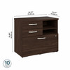 Bush Business Furniture Hybrid Office Storage Cabinet with Drawers and Shelves in Black Walnut - HYF130BWSU-Z