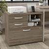 Bush Business Furniture Hybrid Office Storage Cabinet with Drawers and Shelves in Modern Hickory - HYF130MHSU-Z