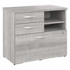 Bush Business Furniture Hybrid Office Storage Cabinet with Drawers and Shelves in Platinum Gray - HYF130PGSU-Z