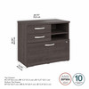 Bush Business Furniture Hybrid Office Storage Cabinet with Drawers and Shelves in Storm Gray - HYF130SGSU-Z
