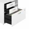 Bush Business Furniture Hybrid Office Storage Cabinet with Drawers and Shelves in White - HYF130WHSU-Z