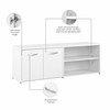 Bush Business Furniture Hybrid Low Storage Cabinet with Doors and Shelves In White - HYS160WH-Z