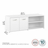 Bush Business Furniture Hybrid Low Storage Cabinet with Doors and Shelves In White - HYS160WH-Z