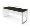 Bestar Pro-Concept Plus 72W Table Desk with Rectangular Metal Leg Deep In White & Deep Grey - 110402-1117