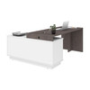 Bestar Equinox 72W L-Shaped Desk In Bark Grey & White - 115420-000047