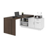 Bestar Equinox 72W L-Shaped Desk In Antigua & White - 115420-000052