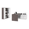 Bestar Equinox 72W L-Shaped Desk with Storage Cabinets In Bark Grey & White - 115851-000047