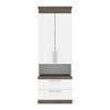 Bestar Orion 30W Storage Cabinet with Pull-Out Shelf In White & Walnut Grey - 116164-000017