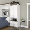 Bestar Orion 30W Storage Cabinet with Pull-Out Shelf In White & Walnut Grey - 116164-000017